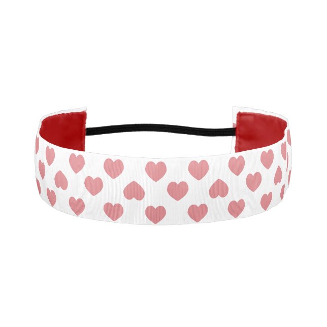Simple Pink Hearts Minimalist Athletic Headband (Front)