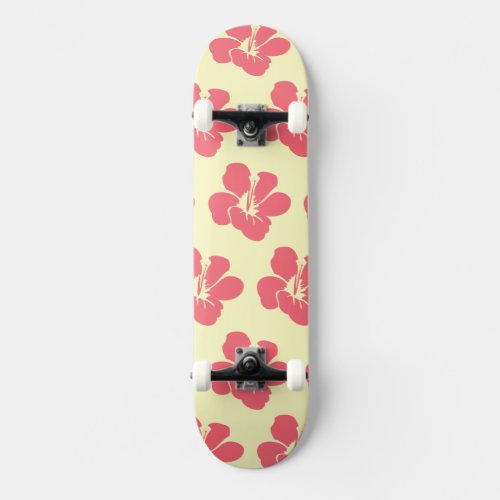 Simple Pink Hibiscus  Skateboard