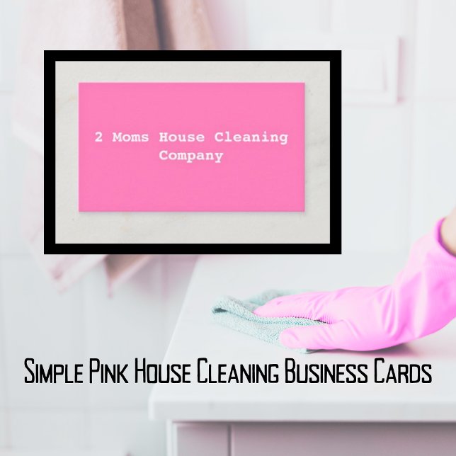 Simple Pink House Cleaning  Business Card (Creator Uploaded)