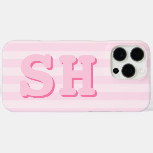 Simple Pink Initial Monogram iPhone 16 Pro Max Case