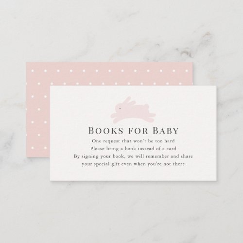 Simple Pink Jumping Bunny Book Request Enclosure Card