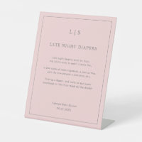 Simple Pink Late Night Diapers Baby Shower Game
