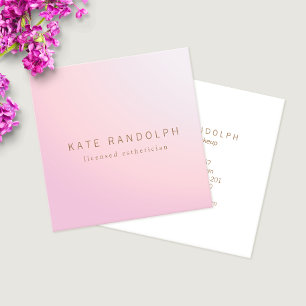 Simple Pink Lavender Ombre Esthetician Square Business Card