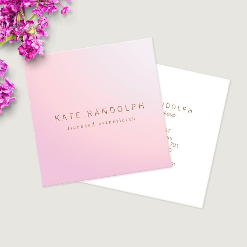 Simple Pink Lavender Ombre Esthetician Square Square Business Card