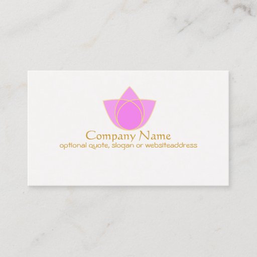Customizable Simple Pink Lotus Flower Business Card