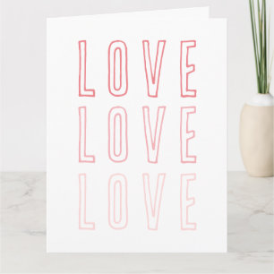 Simple Pink Love Love Love Valentine's Photo Card