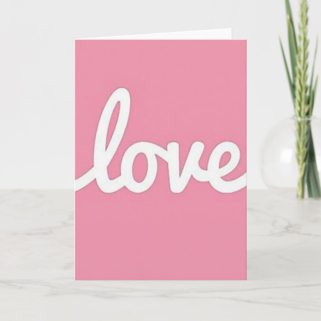 Simple Pink Love Script Card (Front)