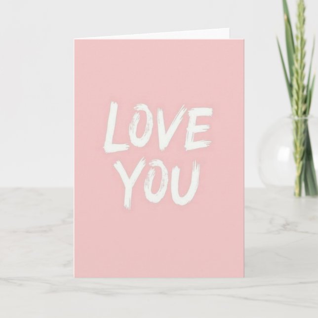 Simple Pink Love You Card (Front)