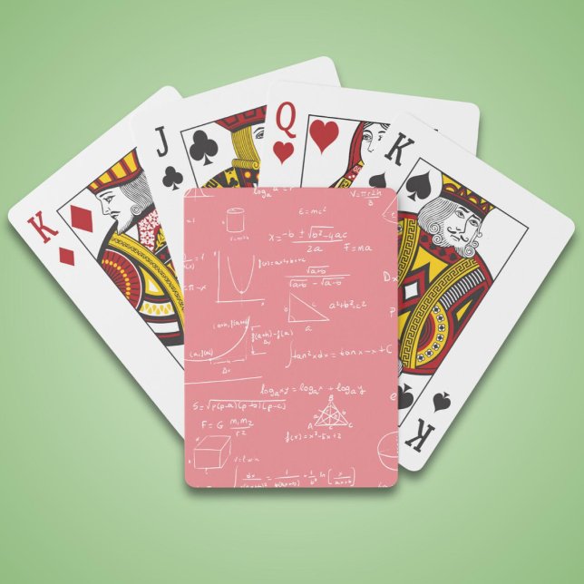 Simple Pink Math Equations Formulas Poker Cards (Creator Uploaded)