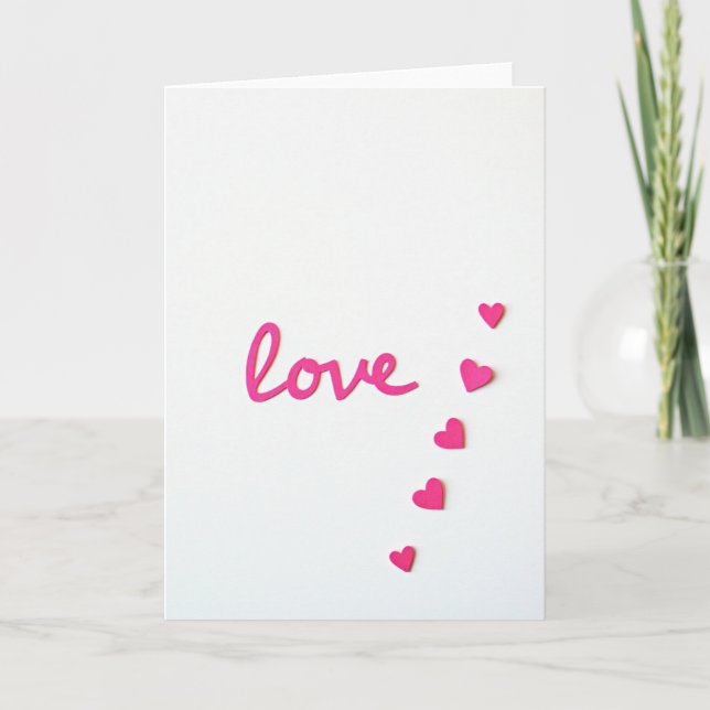 Simple Pink Matte Hearts Card (Front)