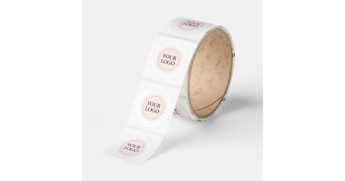 Simple Pink Minimal Business Logo Custom Classic Round Sticker | Zazzle