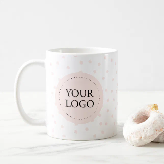 Simple Pink Minimal Business Logo Custom Coffee Mug | Zazzle