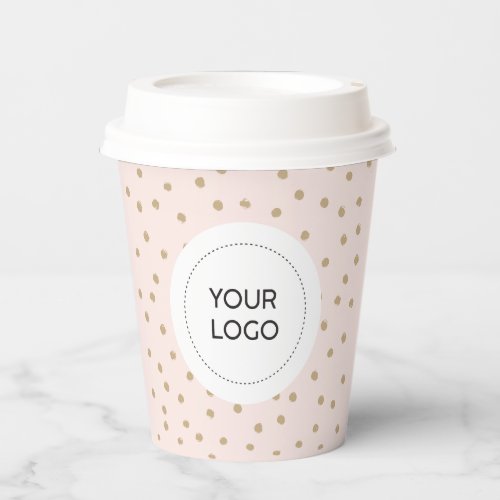 Simple Pink Minimal Business Logo Custom Paper Cup