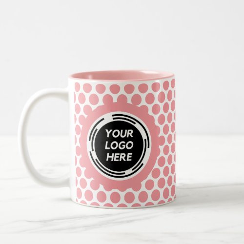 Simple Pink Minimal Business Logo Custom Two_Tone Coffee Mug