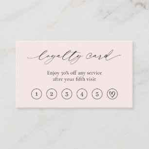 Simple Pink Minimal Heart QR Code Elegant Modern Loyalty Card