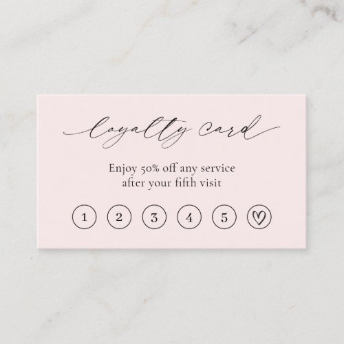 Simple Pink Minimal Heart QR Code Elegant Modern Loyalty Card