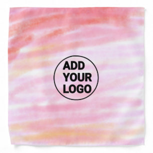 Simple pink minimal watercolor add logo company te bandana