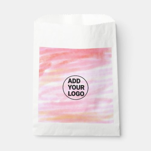 Simple pink minimal watercolor add logo company te favor bag