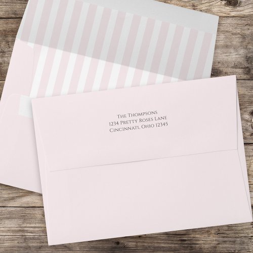 Simple Pink Minimalist Stripes Striped Minimal Envelope