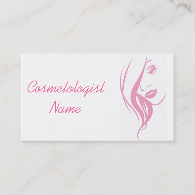 Simple Pink Modern Cosmetologist Beauty Salon Appointment Card (Front)
