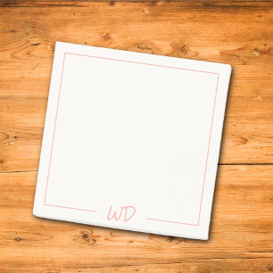Simple Pink Monogram initials Post-it Notes