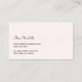 Simple Pink Monogram Modern FAUX Silver Striped Business Card (Back)