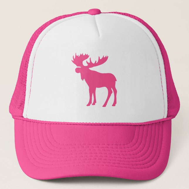 Simple pink moose hat (Front)
