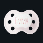 SIMPLE PINK NAME GIRL PACIFIER<br><div class="desc">This item features a simple design of a custom name on a white background. Customize it for any name you wish!</div>