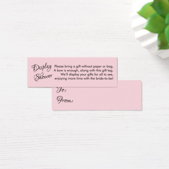 Simple Pink No Wrap Bridal Shower Mini Gift Card (Desk)