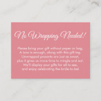 Simple Pink "No Wrapping Needed" Bridal Shower