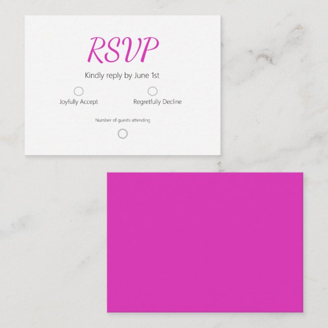 Simple Pink  Note Card (Front/Back)
