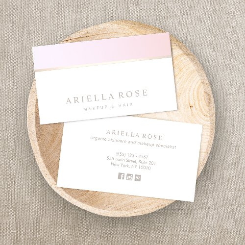 Simple Pink Ombre Beauty Salon Business Card