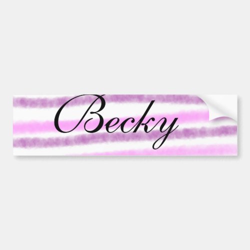 simple pink pastel watercolor add your name custom bumper sticker