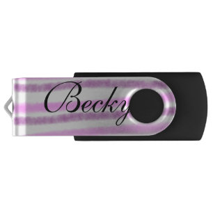 simple pink pastel watercolor add your name custom flash drive