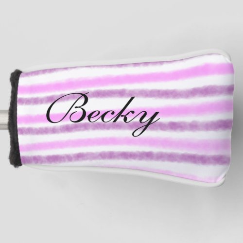 simple pink pastel watercolor add your name custom golf head cover