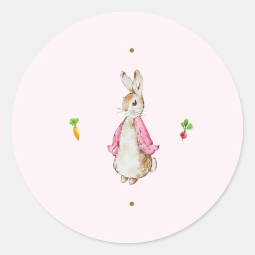 Simple Pink Peter the Rabbit Classic Round Sticker