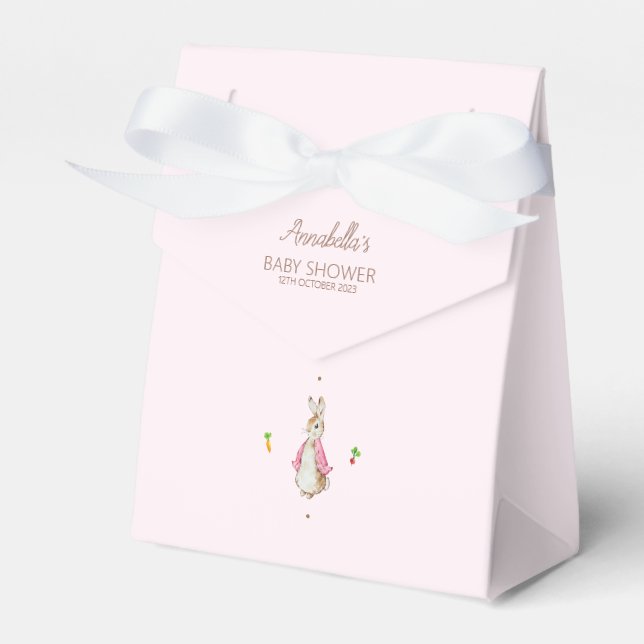 Simple Pink Peter the Rabbit Favor Boxes (Front Side)
