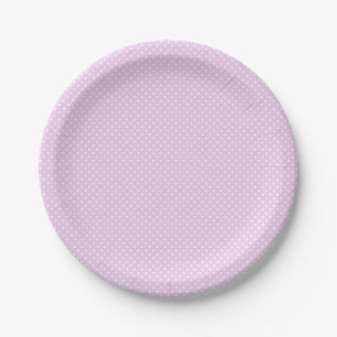 Simple Pink Polka Dot Girl Paper Plates
