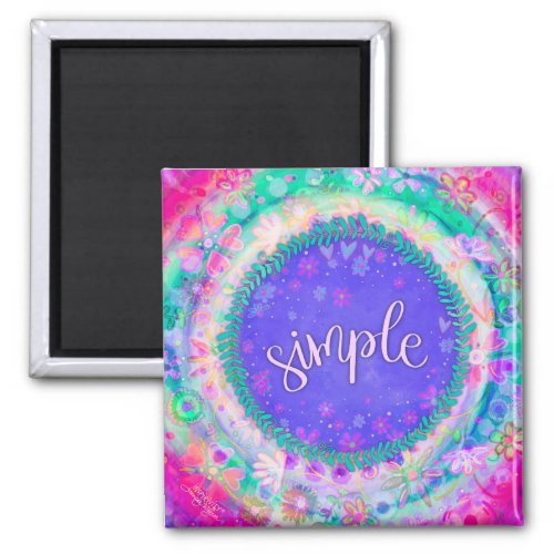 Simple Pink Pretty Floral Colorful Inspirivity Magnet