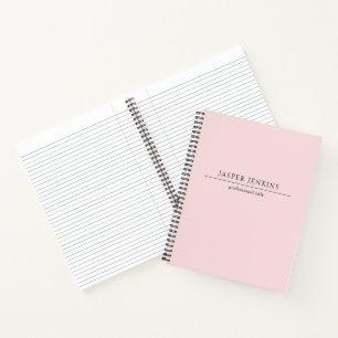 Simple Pink Professional Minimal Modern Business Notebook