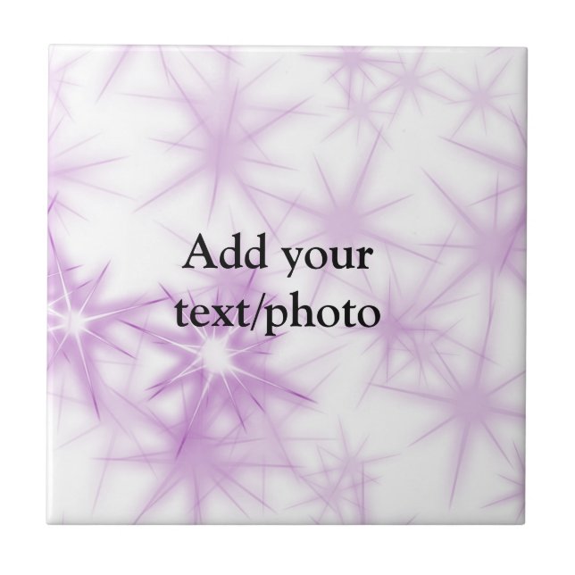 Simple pink purple glitter sparkle add name text t ceramic tile (Front)