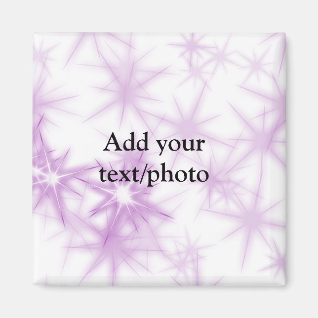 Simple pink purple glitter sparkle add name text t magnet (Front)