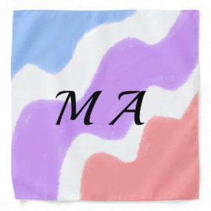 Simple pink purple watercolor add your monogram t bandana