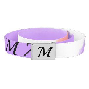Simple pink purple watercolor add your monogram t belt