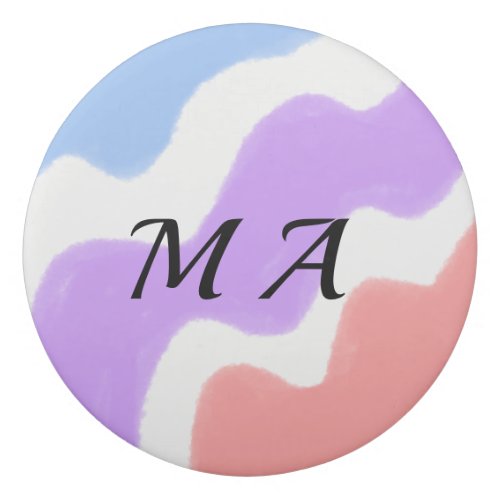 Simple pink purple watercolor add your monogram  t eraser