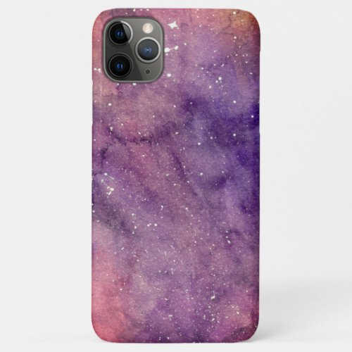 Simple Pink Purple Watercolor Galaxy  iPhone 11 Pro Max Case