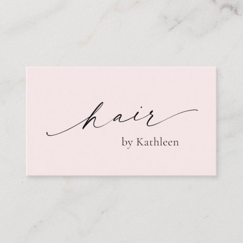 Simple Pink QR Code Elegant Hair Stylist Modern Business Card