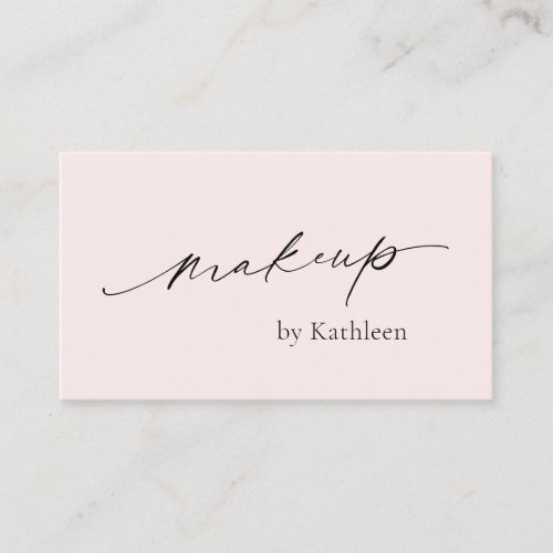 Simple Pink QR Code Elegant Makeup Artist Modern Business Card