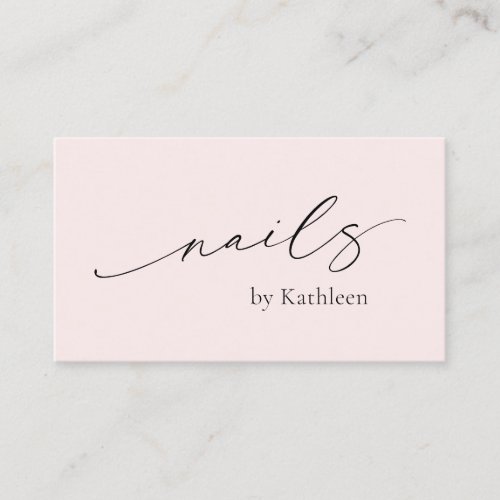 Simple Pink QR Code Elegant Nail Salon Modern Business Card