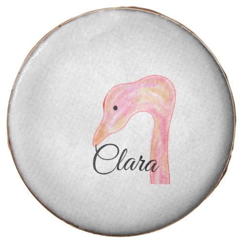 Simple pink red swan face watercolor animal custom chocolate covered oreo